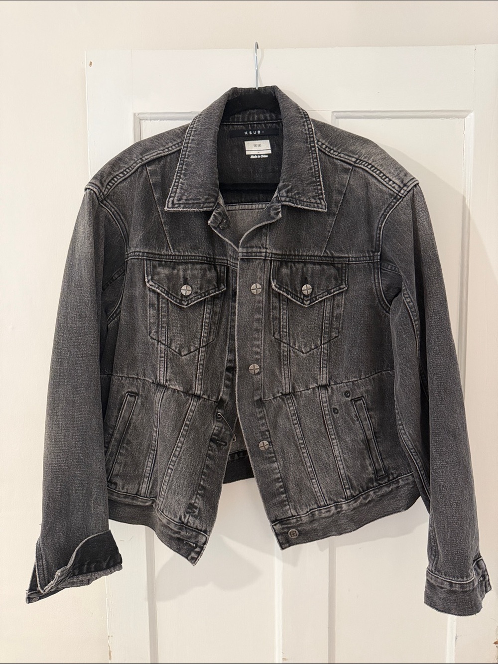 Ksubi Faded Black Denim Trucker Jacket